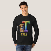 可愛い犬レターティアラ名虹の犬 Tシャツ (正面フル)