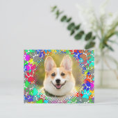 可愛い犬写真ポープリントパターンカスタム ポストカード (スタンド正面)