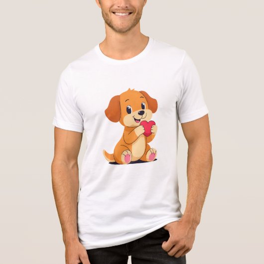 可愛い犬好きTシャツ – 漫画犬Tシャツ トライブレンドＴシャツ (正面)