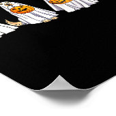 可愛い犬幽霊ハロウィンおもしろいブー ポスター (角)