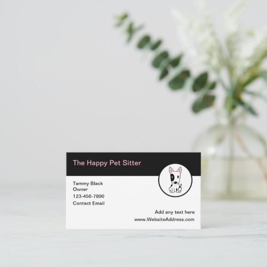 可愛い犬座りシンプル名刺 名刺 (スタンド正面)