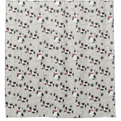 可愛い犬柄のシャワーカーテン シャワーカーテン (正面)