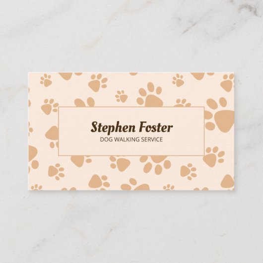 可愛い犬歩くペット着座犬トレーナーサービス 名刺 (裏面)