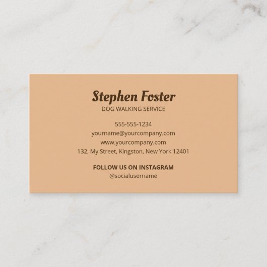 可愛い犬歩くペット着座犬トレーナーサービス 名刺 (正面)