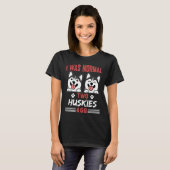 可愛い犬熱狂するのハスキー Tシャツ (正面フル)