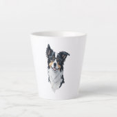 可愛い犬縁どのコリー カフェラテマグ (正面)