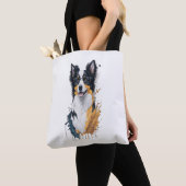 可愛い犬縁どのコリー トートバッグ (クローズアップ)
