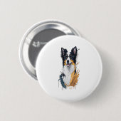 可愛い犬縁どのコリー 缶バッジ (正面&裏面)