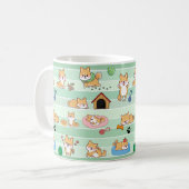 可愛い犬遊が眠ること コーヒーマグカップ (正面左)