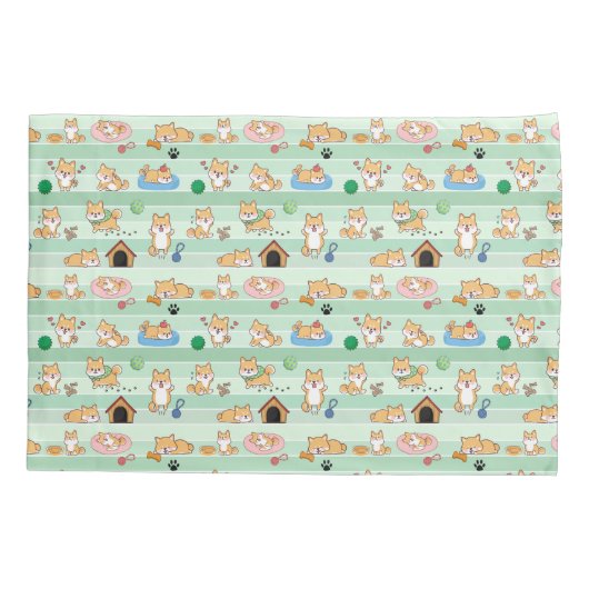 可愛い犬遊が眠ること 枕カバー (裏面)