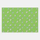 可愛い犬3匹の包み紙 ラッピングペーパーシート (正面3)