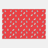 可愛い犬3匹の包み紙 ラッピングペーパーシート (正面2)