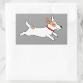 可愛い犬 – ハッピンランニングズJack Russell Terrier 長方形シール (バッグ)