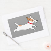 可愛い犬 – ハッピンランニングズJack Russell Terrier 長方形シール (封筒)