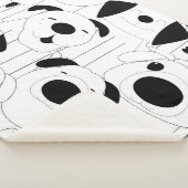 可愛い犬：黒、白い漫画。 シェルパブランケット (3/4)