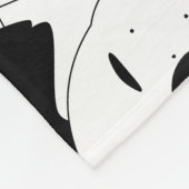 可愛い犬：黒、白い漫画。 フリースブランケット (角)