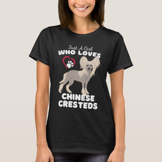 可愛い犬Bを愛す中国のる女の子 Tシャツ (正面)