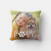 可愛い犬LOVEポープリントフォトカスタム クッション (正面)