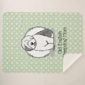 可愛い犬OESママ旧英語シェプドッグママ（グレー1） シェルパブランケット (正面(横))