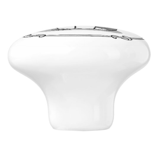 可愛い犬OESママ旧英語シェプドッグママ（グレー1） セラミックノブ (側面)