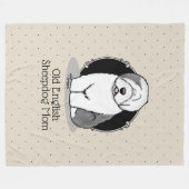 可愛い犬OESママ旧英語シェプドッグママ（グレー1） フリースブランケット (正面(横))