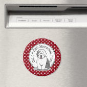 可愛い犬OESママ旧英語シェプドッグママ(グレー1) マグネット (インサイチュ (食洗機))