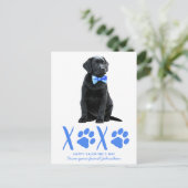 可愛い犬XOXOキッズパピーバレンタインデー シーズンポストカード (スタンド正面)