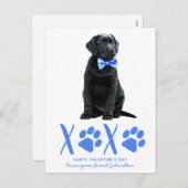 可愛い犬XOXOキッズパピーバレンタインデー シーズンポストカード (正面/裏面)