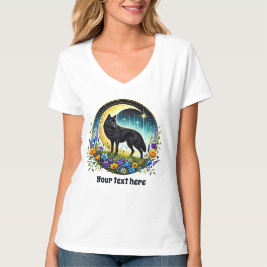 可愛い狼の愛好家のカスタマイズ Tシャツ (正面)