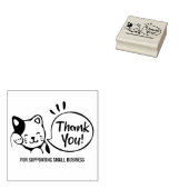 可愛い猫ありがとうカスタムメッセージ ラバースタンプ (押印)