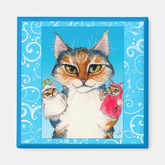 可愛い猫いけなや素敵な磁石 マグネット (正面)