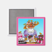 可愛い猫おもしろいマリー・アントワネット磁石 マグネット (正面/裏面)