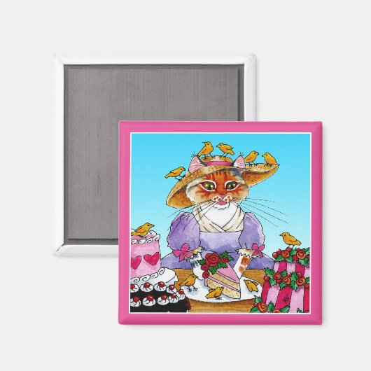 可愛い猫おもしろいマリー・アントワネット磁石 マグネット (正面/裏面)