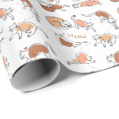 可愛い猫おもしろいレトロクリスマスパターン ラッピングペーパー (ロールコーナー)