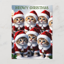 可愛い猫おもしろい子猫ミオウィクリスマス ポストカード