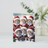 可愛い猫おもしろい子猫ミオウィクリスマス ポストカード (スタンド正面)