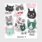 可愛い猫おもしろい顔ペットスクラップブックシール シール (シート)