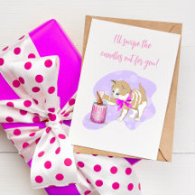 可愛い猫がお誕生日ケーキのキャンドルをスワイプ