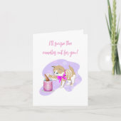 可愛い猫がお誕生日ケーキのキャンドルをスワイプ カード (正面)