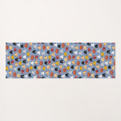 可愛い猫がたくさん青い ヨガマット (裏面(横))