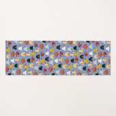 可愛い猫がたくさん青い ヨガマット (正面(横))