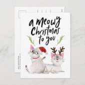 可愛い猫がクリスマスを思い出す シーズンポストカード (正面/裏面)