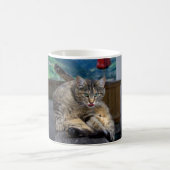 可愛い猫がグルーミング コーヒーマグカップ (中央)