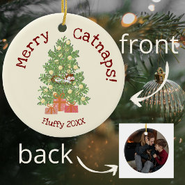 可愛い猫がチストマスツリーメリーの猫！ セラミックオーナメント