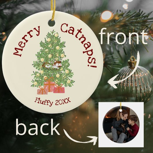 可愛い猫がチストマスツリーメリーの猫! セラミックオーナメント