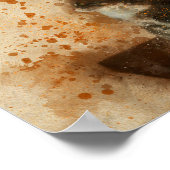 可愛い猫がテーブルに座っ絵を描て ポスター (角)