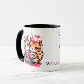 可愛い猫がパープルパーソナライズされたという名前 マグカップ (正面左)