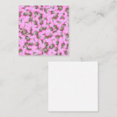 可愛い猫がピンクのキャップパターンをランダム ノートカード (正面/裏面)