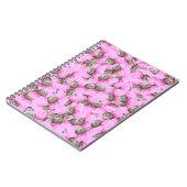 可愛い猫がピンクのキャップパターンをランダム ノートブック (左側)