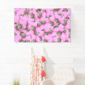 可愛い猫がピンクのキャップパターンをランダム 横断幕 (インサイチュ)